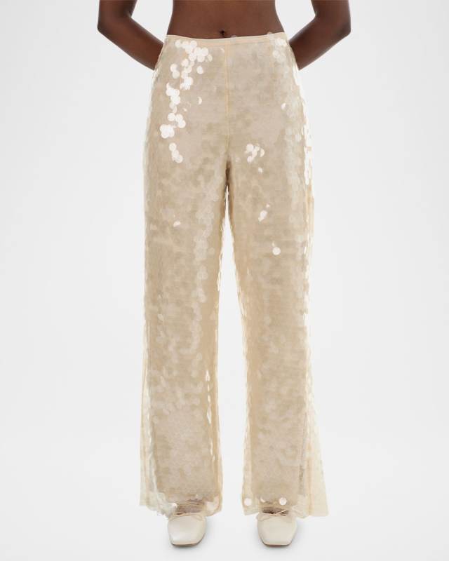 Stacy Sequined Wide-Leg Pants